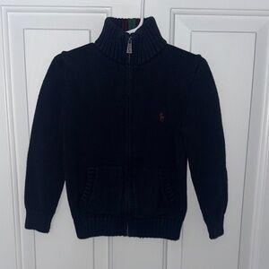 Polo by Ralph Lauren Navy Kids Full-Zip Cotton Sweater